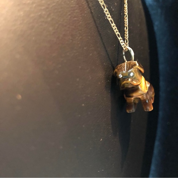 Antique fabrege dog pendent with diamond eyes in gold - Picture 15 of 16